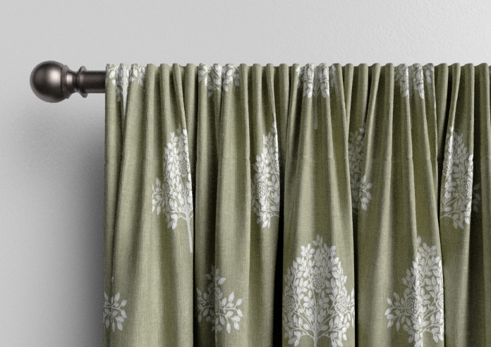 William Morris Marigold Tree Embroidery, Nettle - Made to Measure Curtains - Image 9